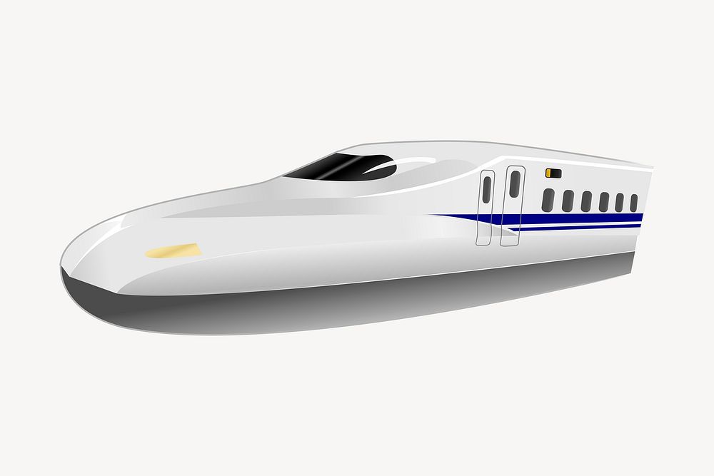 Shinkansen bullet train clip art illustration. Free public domain CC0 image.
