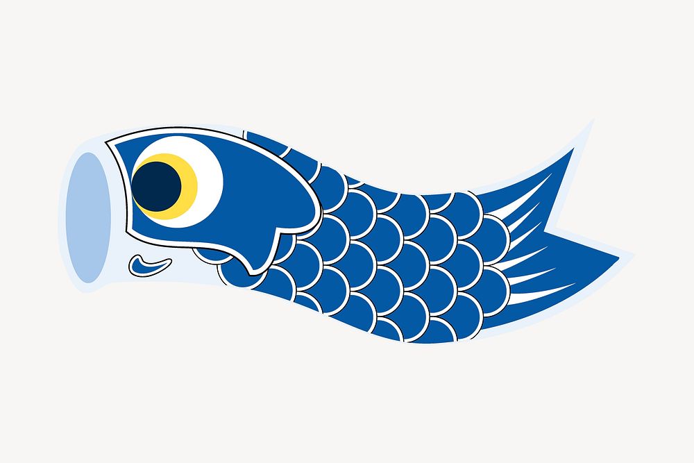 Koinobori fish flag clipart, collage element illustration psd. Free public domain CC0 image.