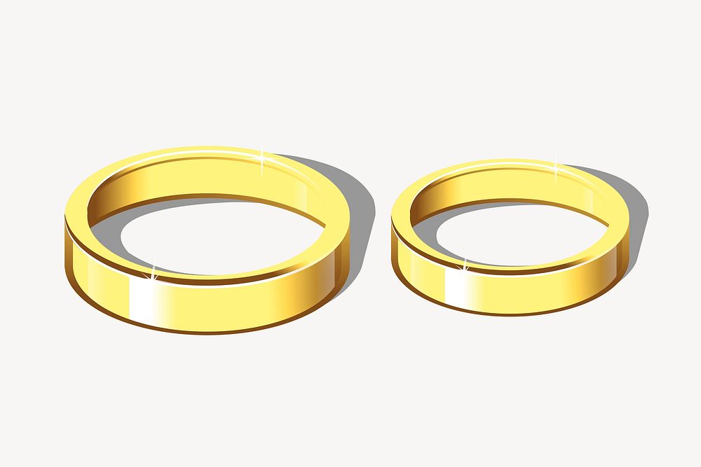 Engagement rings clipart, collage element illustration psd. Free public domain CC0 image.