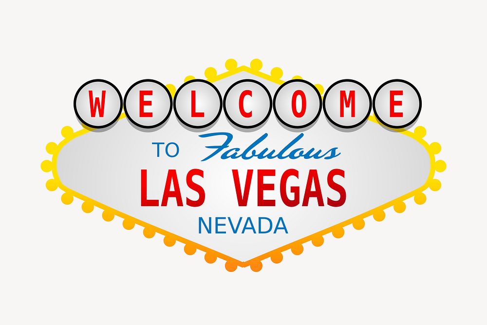 Las Vegas sign clipart, illustration vector. Free public domain CC0 image.