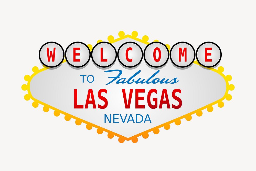 Las Vegas sign clipart, collage element illustration psd. Free public domain CC0 image.