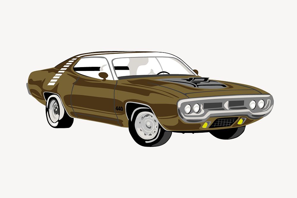 Classic sports car clip art illustration. Free public domain CC0 image.