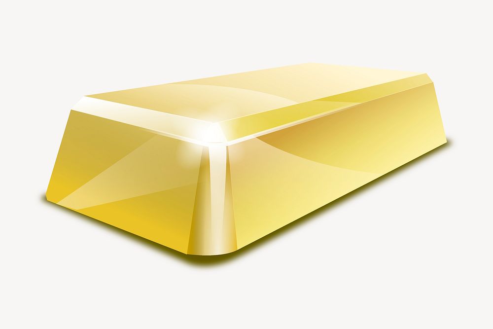 Gold bar clipart, object illustration psd. Free public domain CC0 image.