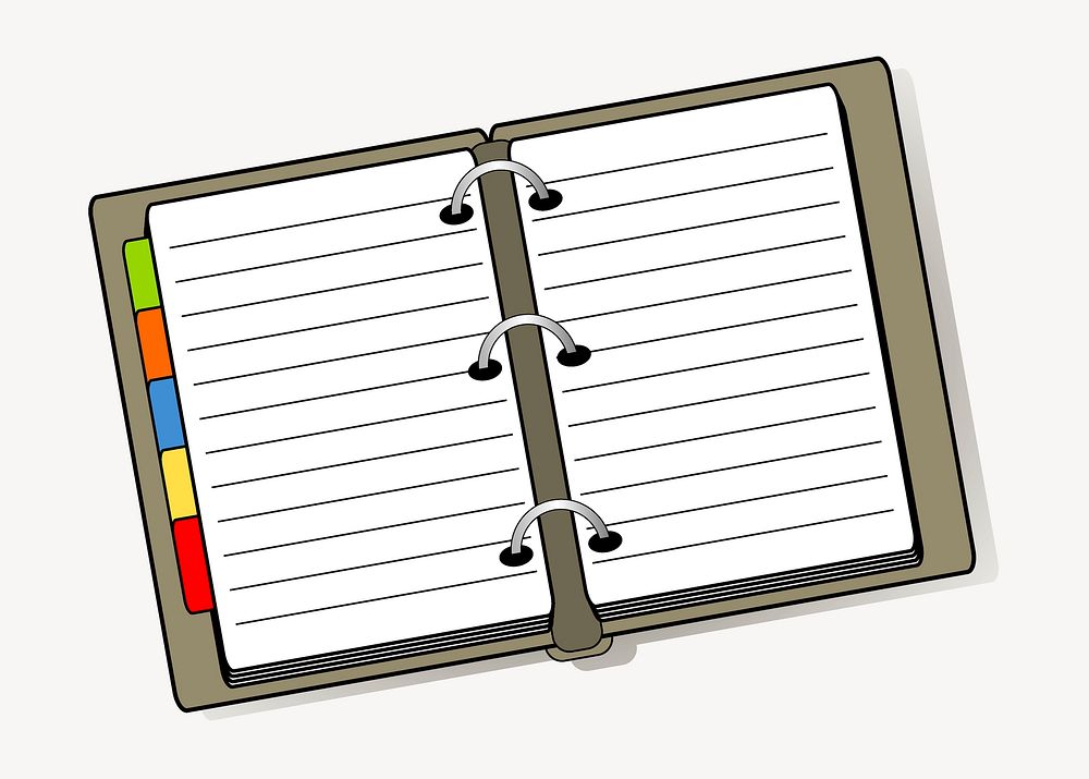 Notebook clipart, stationery illustration psd. Free public domain CC0 image.
