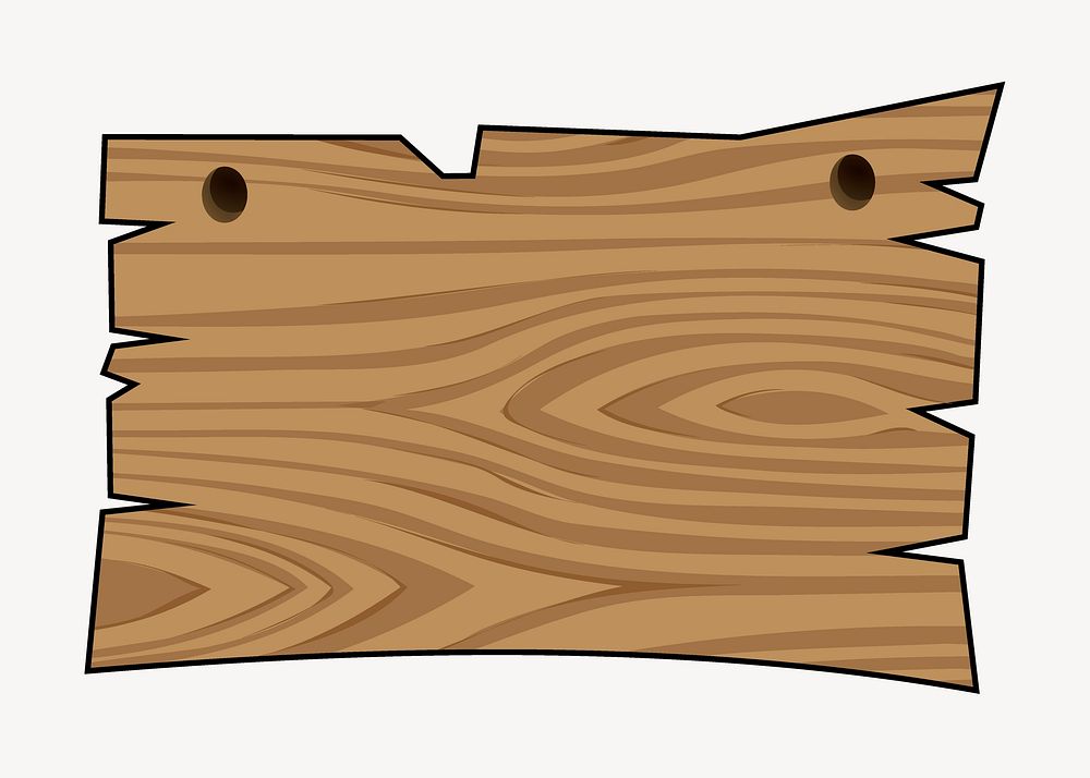 Wooden sign collage element, advertisement illustration vector. Free public domain CC0 image.