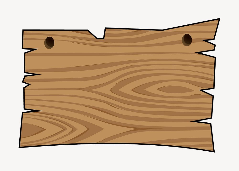 Wooden sign illustration. Free public domain CC0 image.