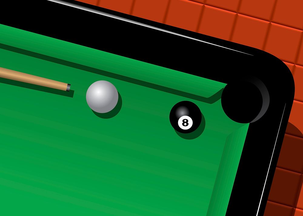 Snooker table background, sports illustration vector. Free public domain CC0 image.