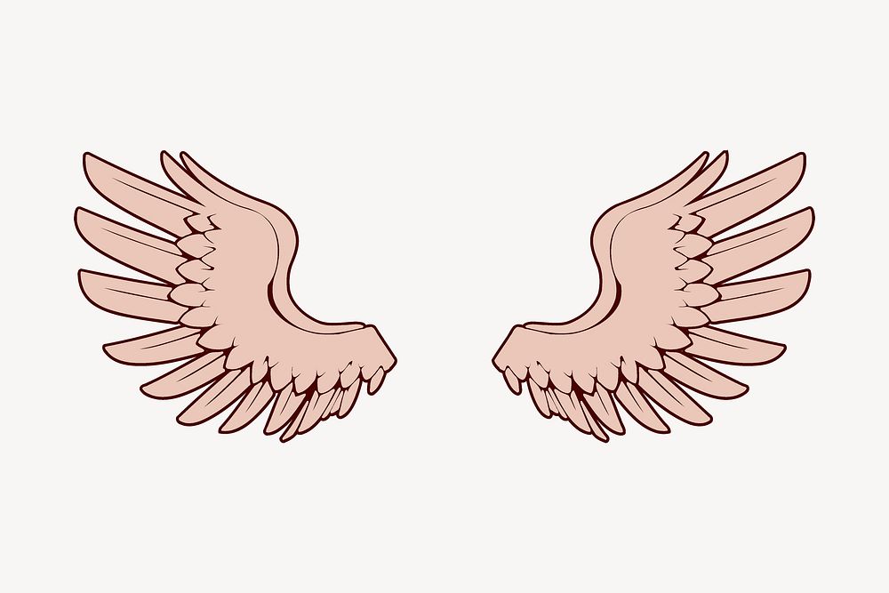 Pink angel wings collage element illustration psd. Free public domain CC0 image.