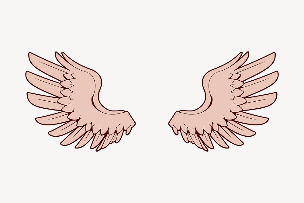 Pink angel wings clipart illustration vector. Free public domain CC0 image.