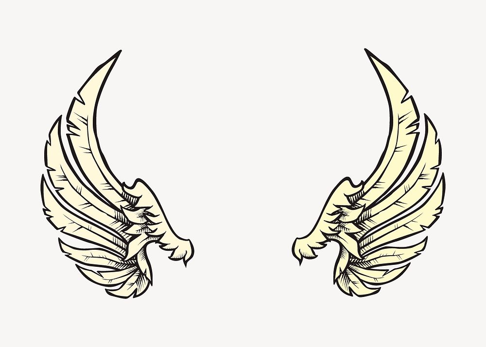 Angel wings clipart illustration vector. Free public domain CC0 image.