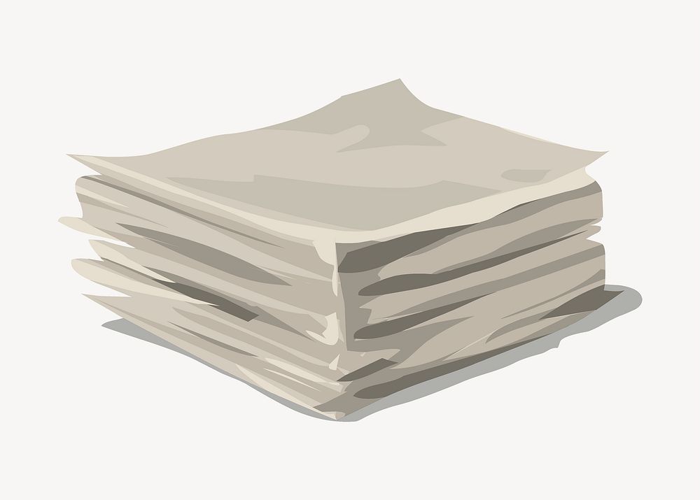 Stack of papers clipart, stationery illustration psd. Free public domain CC0 image.