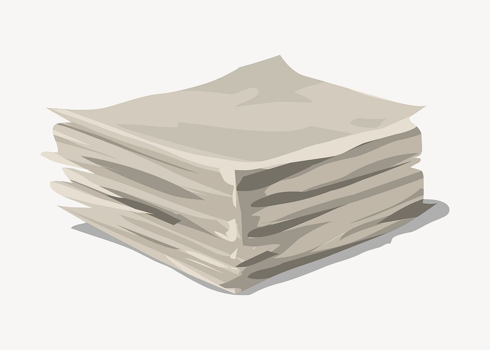 Stack of paper clipart, stationery illustration vector. Free public domain CC0 image.