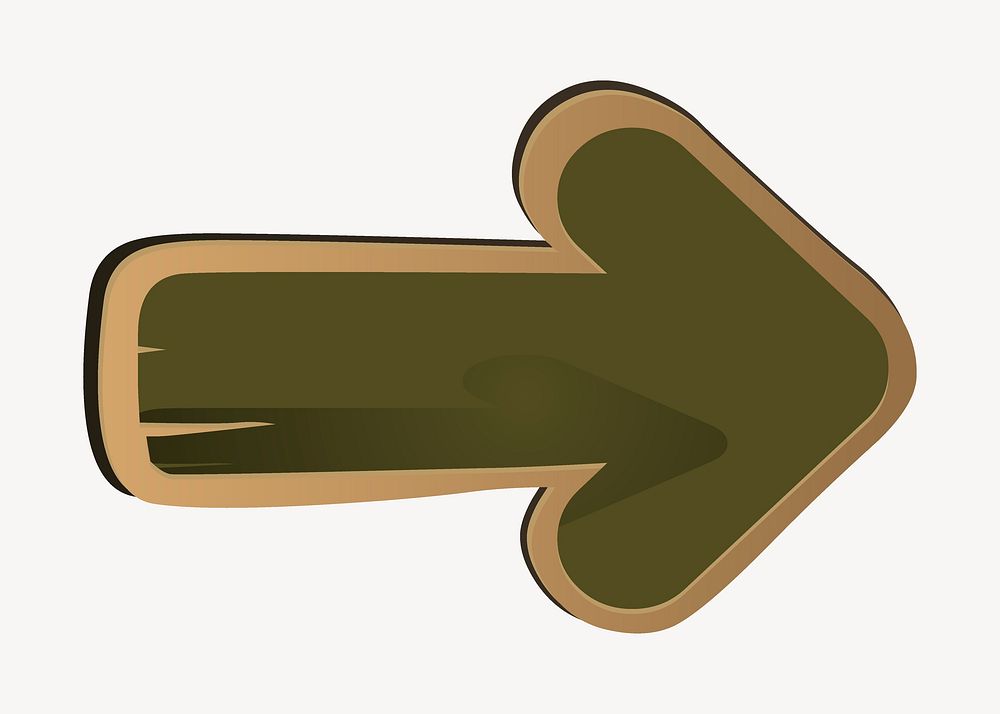 Wooden arrow sign collage element, direction illustration vector. Free public domain CC0 image.