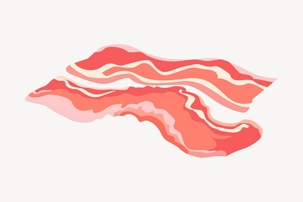 Bacon collage element, food illustration psd. Free public domain CC0 image.