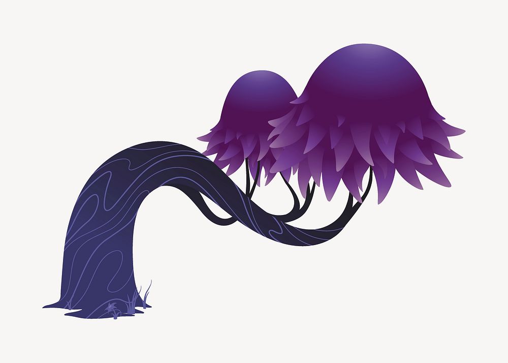 Ilmenskie purple tree clipart, nature illustration vector. Free public domain CC0 image.