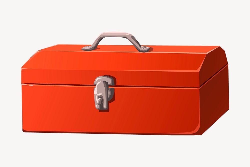 Red toolbox clipart, object illustration psd. Free public domain CC0 image.