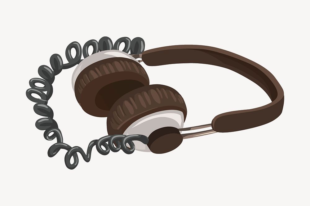 Headphones clipart, entertainment illustration vector. Free public domain CC0 image.