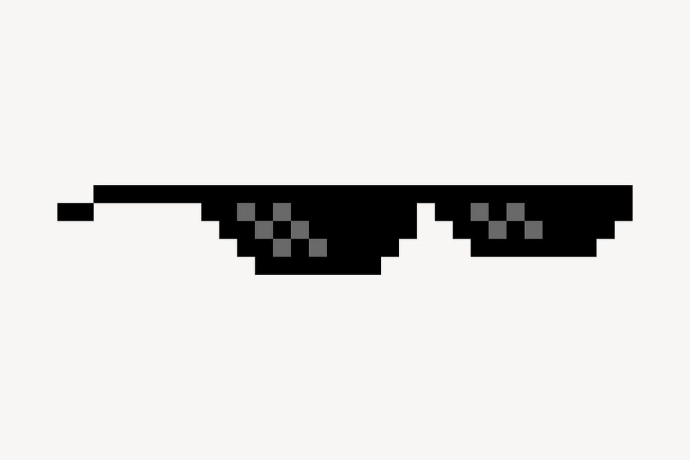 8bit sunglasses collage element, object illustration vector. Free public domain CC0 image.