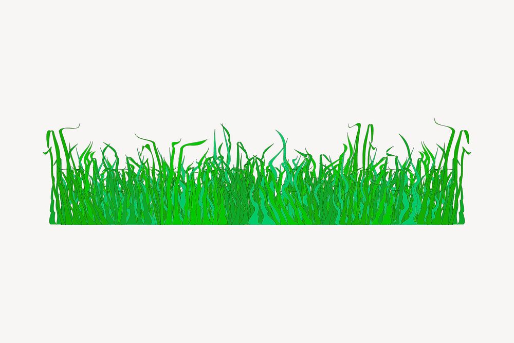 Green grass collage element, nature illustration psd. Free public domain CC0 image.