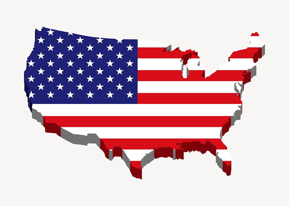 3D USA map flag illustration. | Free Photo - rawpixel