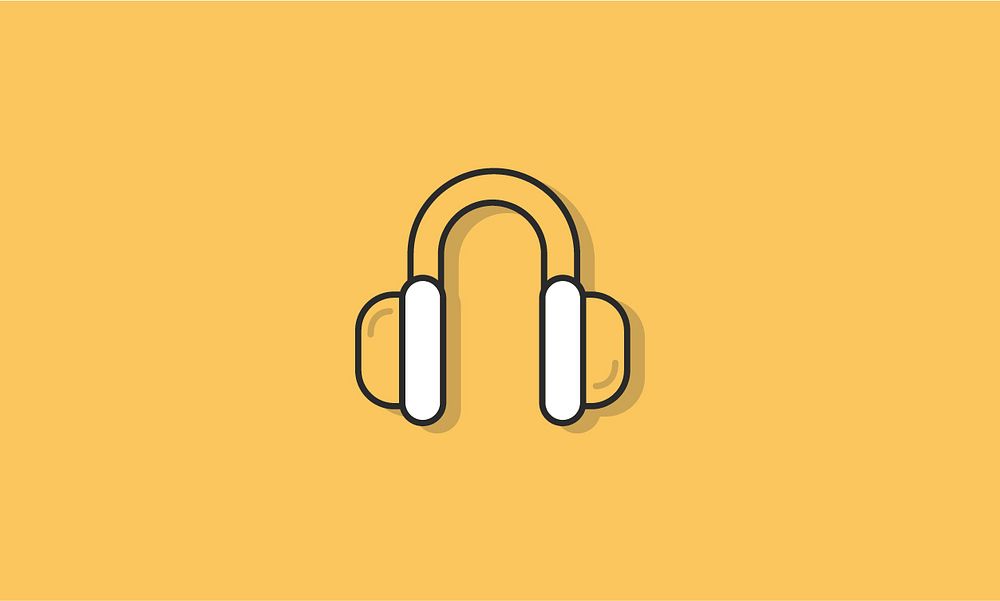 Illustration of earphones icon