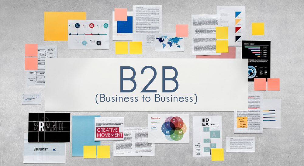 B2B Business to Business Transaction Connection Exchange Concept
