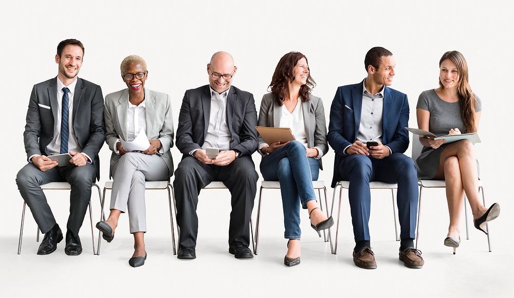 Diverse business candidates, job interview concept psd