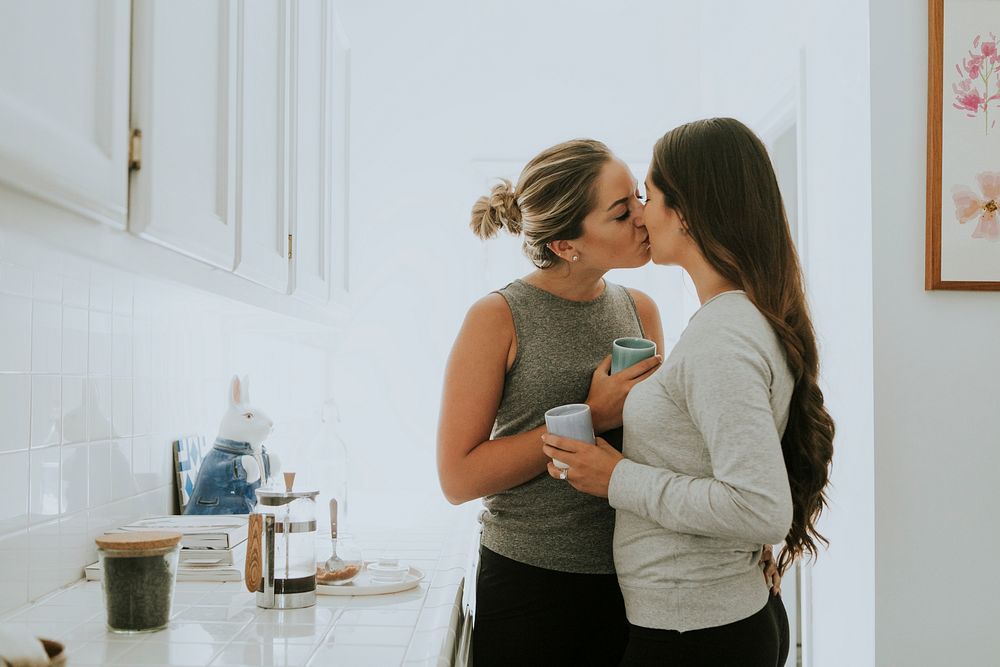 Lesbian couple in the kitchen