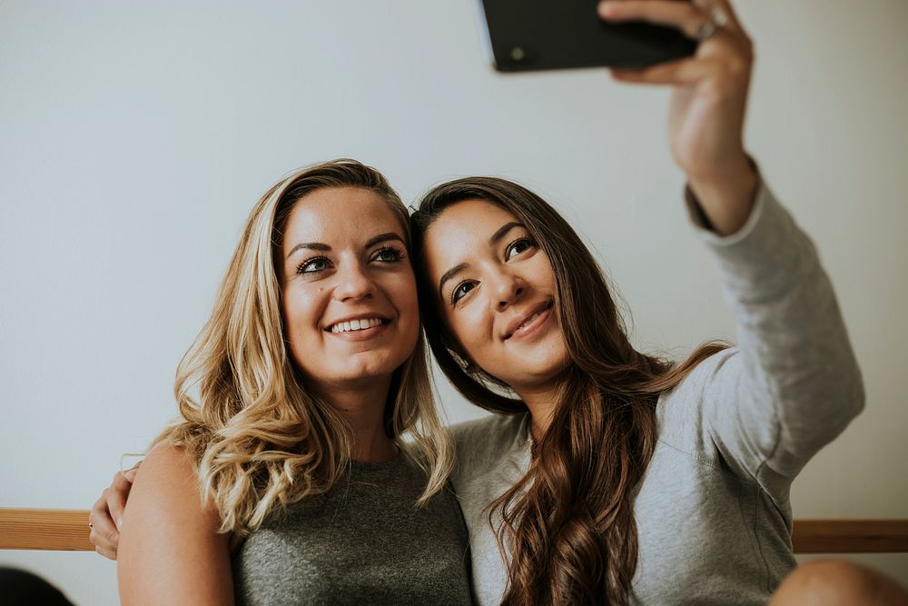 Lesbian Couple Taking A Selfie Premium Photo Rawpixel