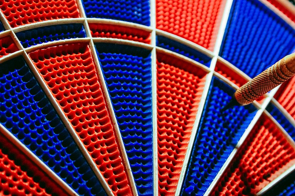 Close up of a plastic dart board