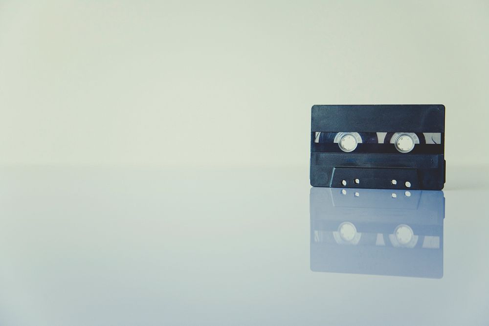 Close up of a cassette tape