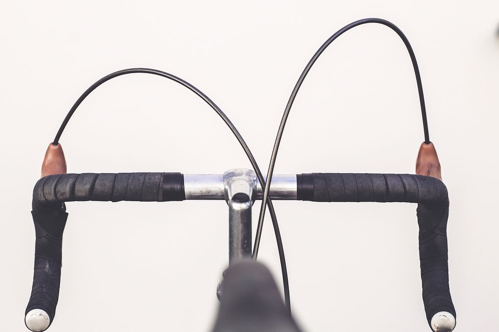 Close up of curved handlebars