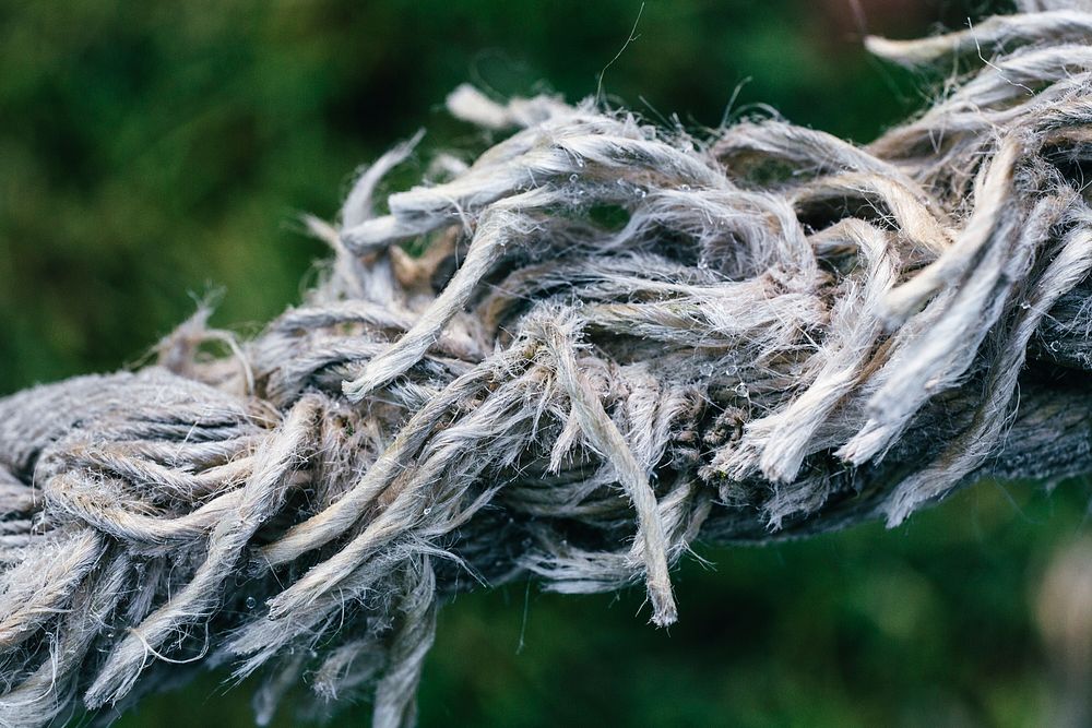 Close up of a worn out rope