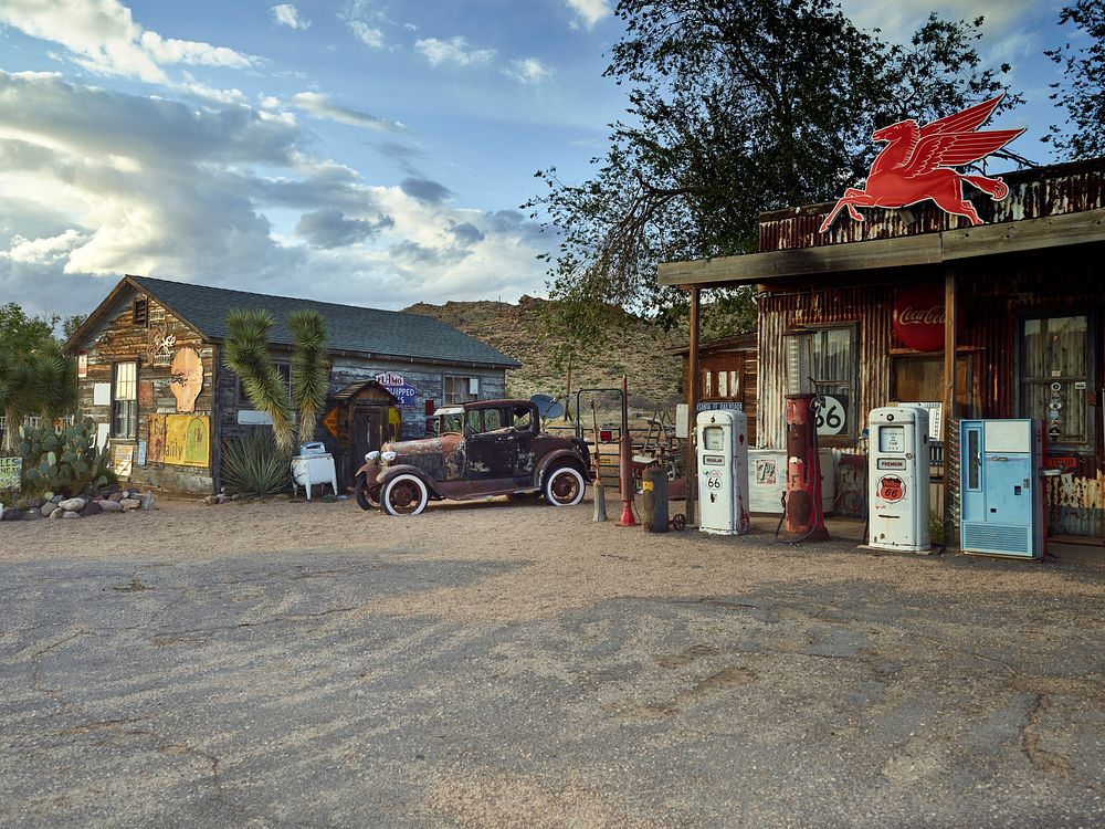 An old general store in the tiny settlement of Hackberry along what&rsquo;s left of the classic Route 66 two-lane road that…