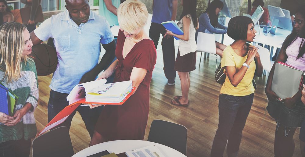 Diverse and busy classroom