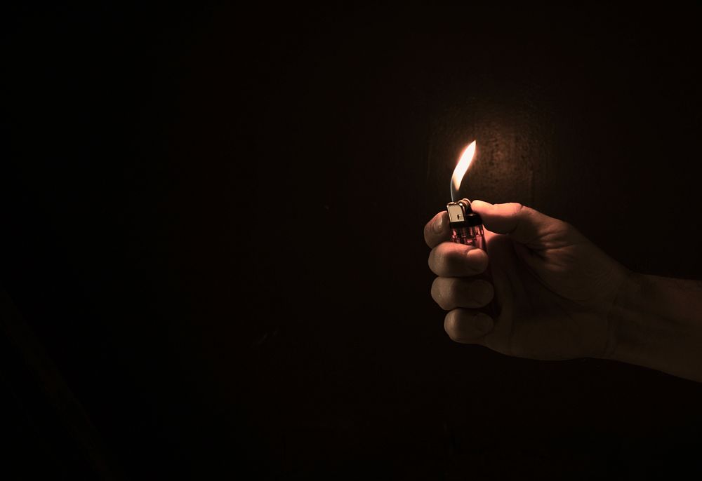 A lighter in darkness 