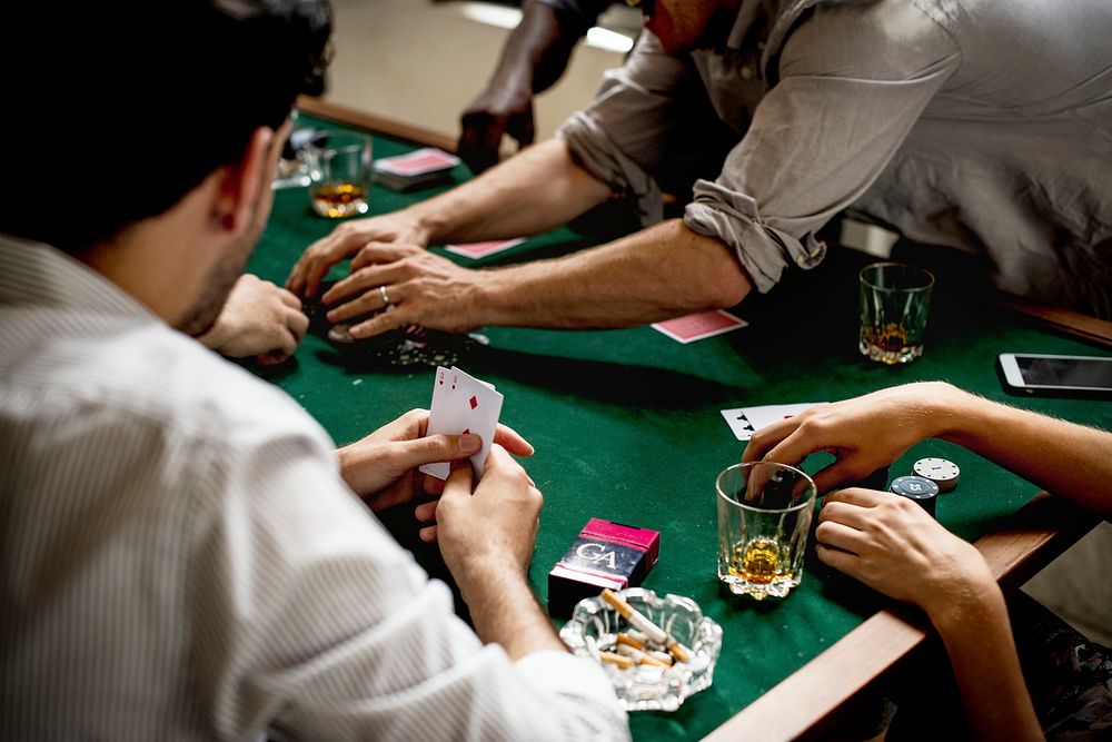Diverse Adults gambling shoot 