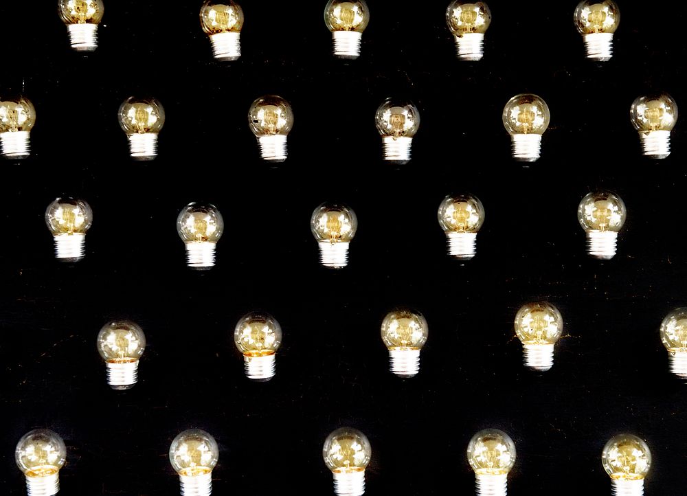 Lots of lightbulb isolated on background