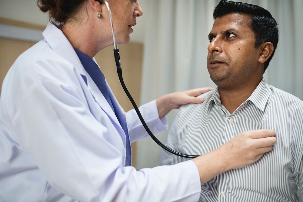 A doctor checking a patient 