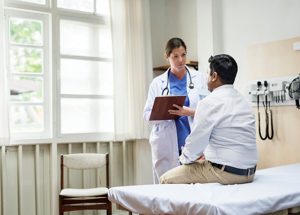 A doctor checking a patient