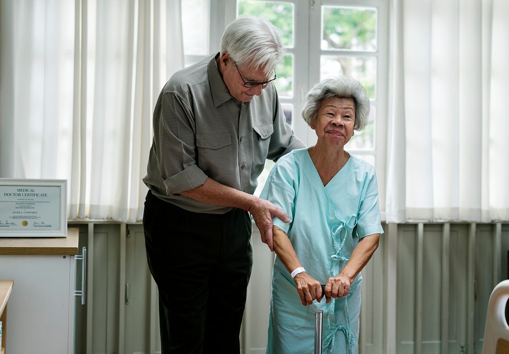 Old couple in a hospital