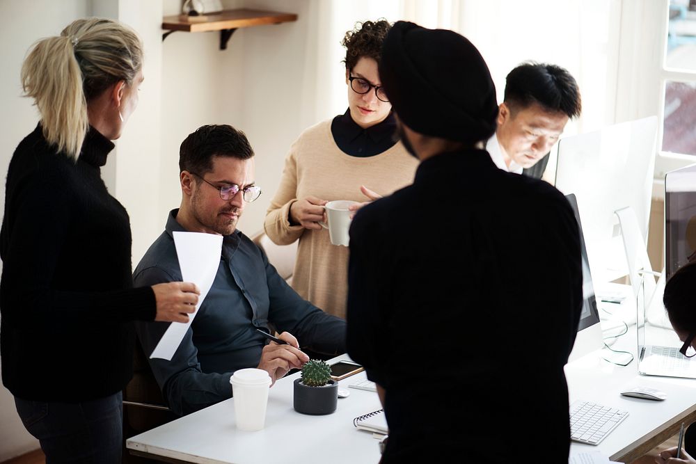 Diverse business people working