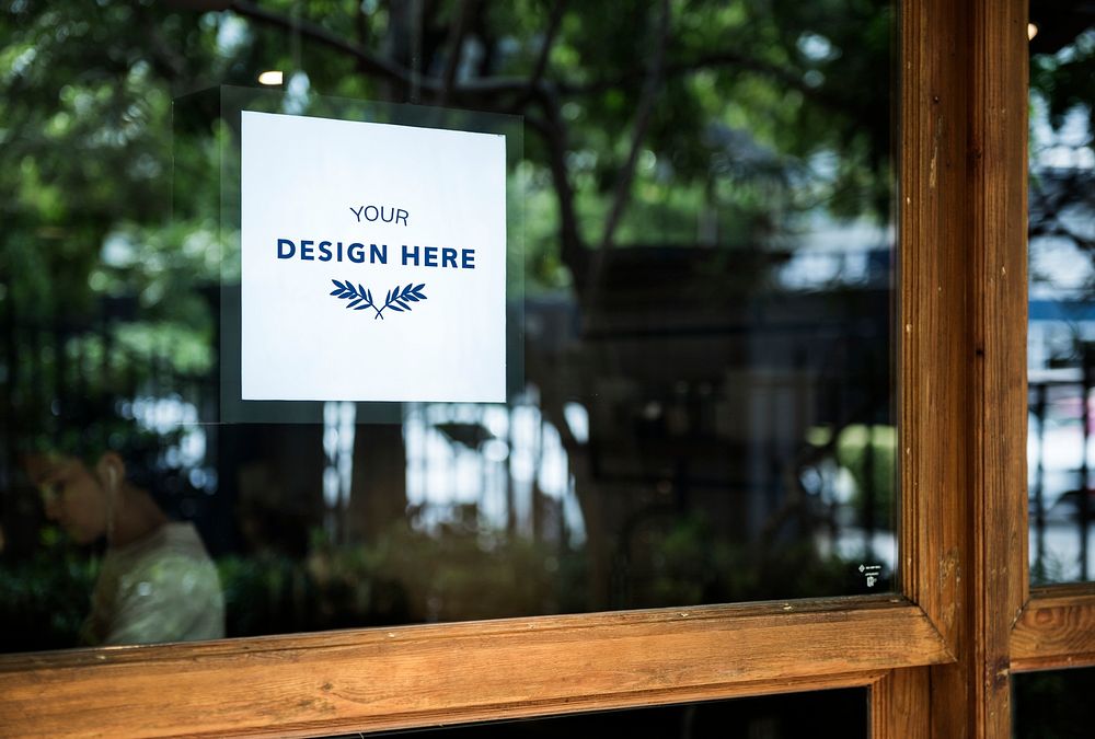 Design space on a glass window sign