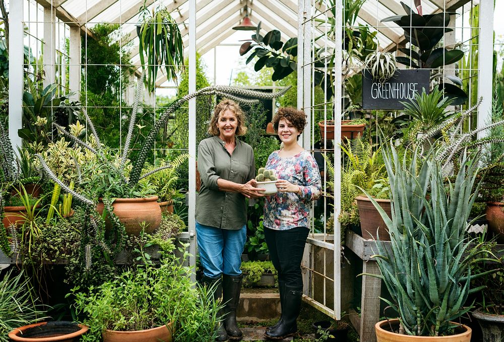 Women working in a greenhouse