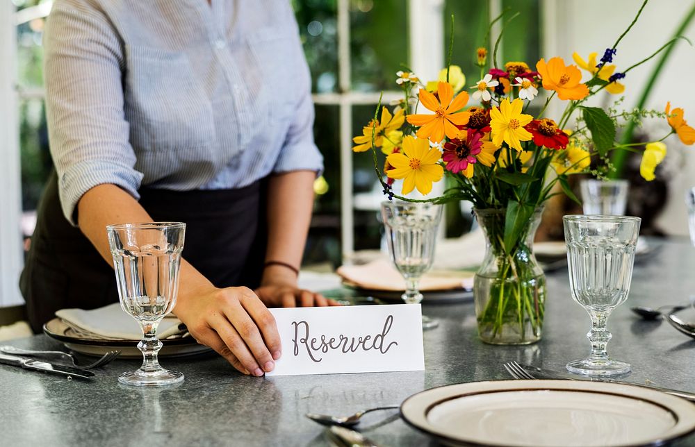 Table reserved in a cafe