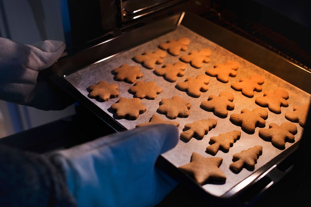 Gingerbread cookies fresh out of the oven