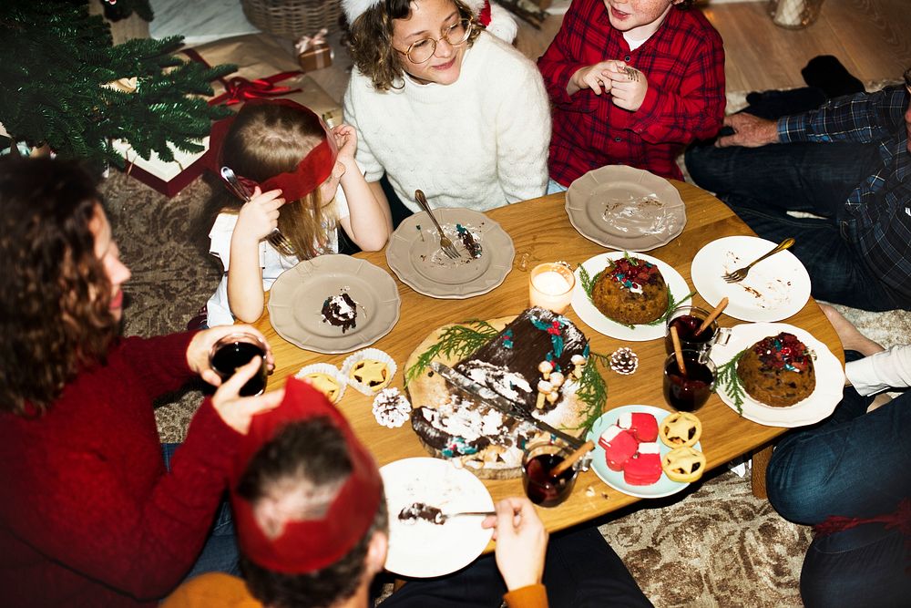 Family having a Christmas dinner