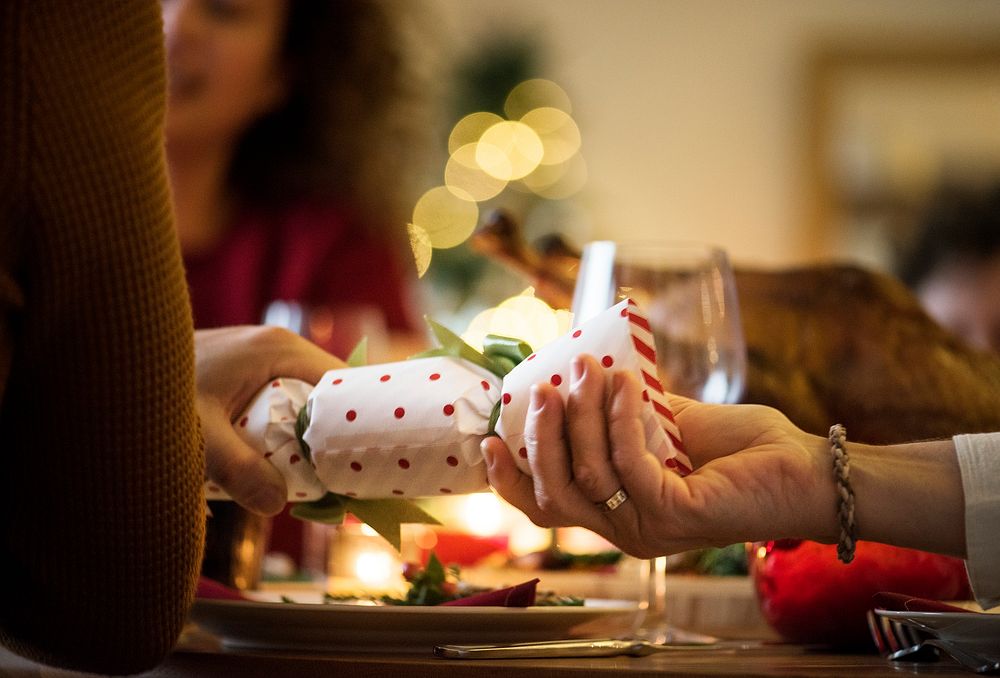 Family having a Christmas dinner