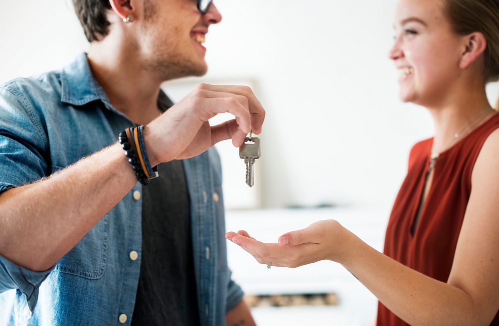 Wife receives a house key from husband