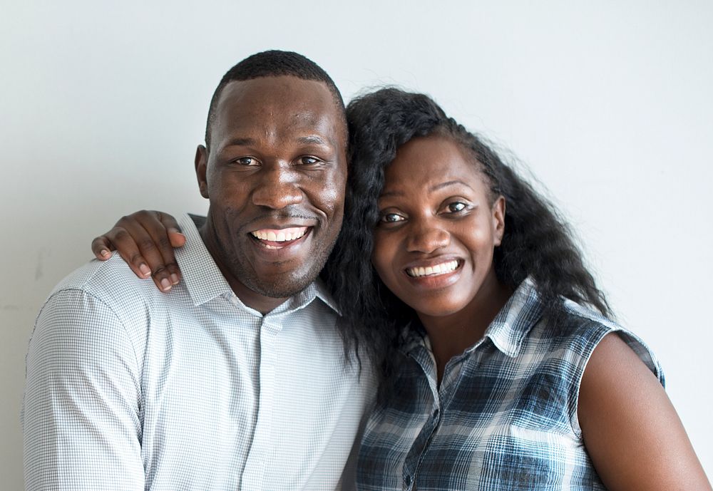 A cheerful black couple portrait